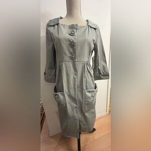 Hoss Intropia Women’s Knee Length Trench Coat LARGE Grey
